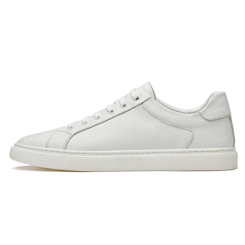 YINGLUNQISHI Top Grain Cow Leather Casual Shoes Men's White