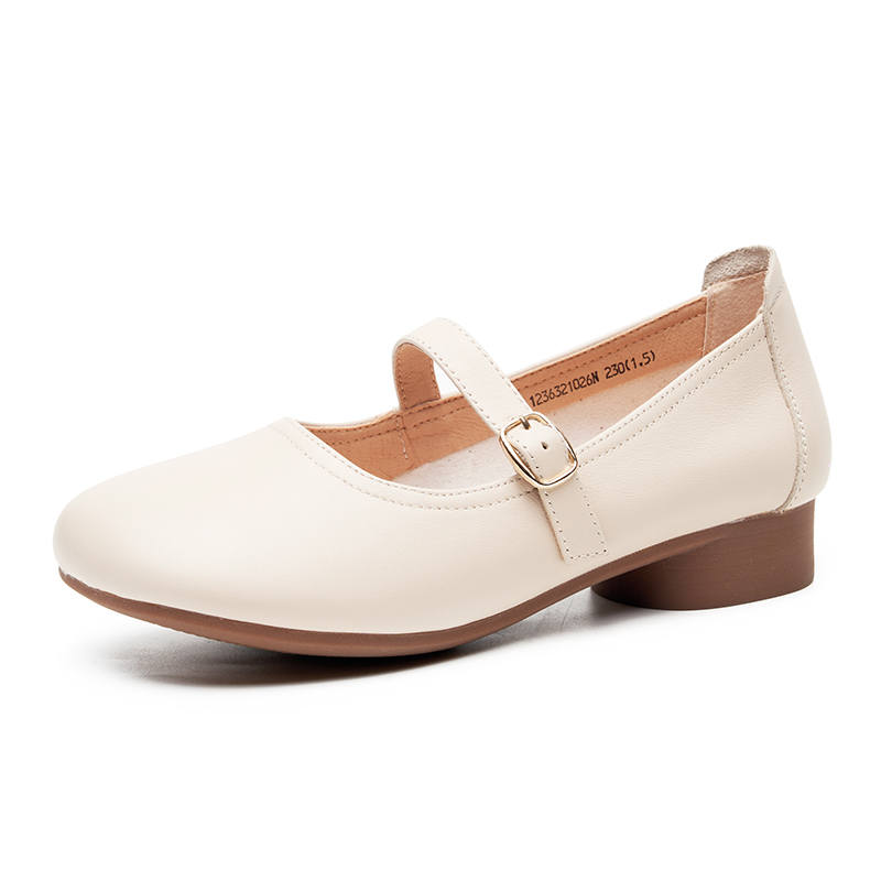 AOKANG Mary Jane Shoes Women's Black/Beige