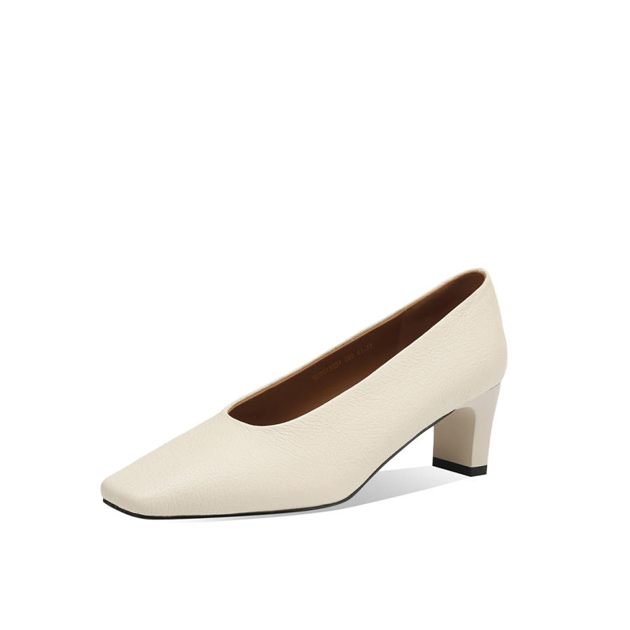 Rosa Bianca Sheepskin Chunky Heel High Heels 5.6cm Women's