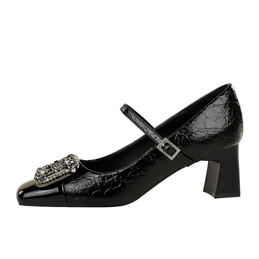 QITUMAUL Chunky Heel Mary Jane Shoes Women's
