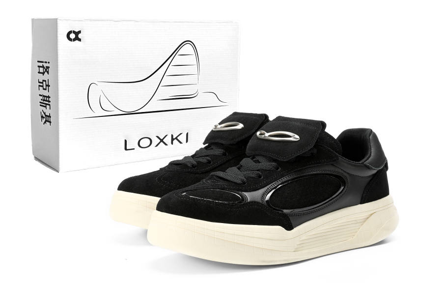 LOXKI Alpha Round Shoes Gt Slip Resistant, Abrasion Resistant, Height Increasing Low top Skateboard Shoes Unisex