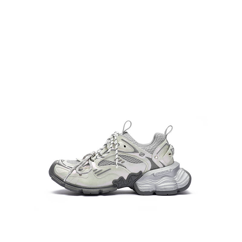 SUGARSU Microfiber Leather Low top Chunky Sneakers Women's Mother of Pearl Color