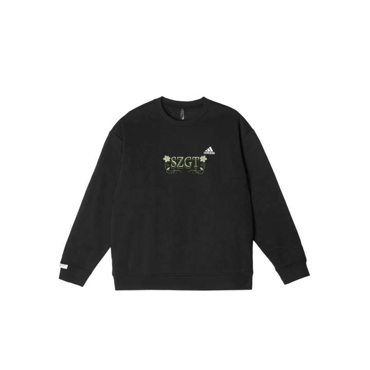 Adidas Adidas LABEL Sweatshirts Unisex Black Crew Neck Moderate