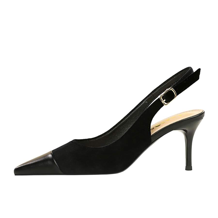 QITUMAUL Suede Slim Heel High Heels 7cm Women's