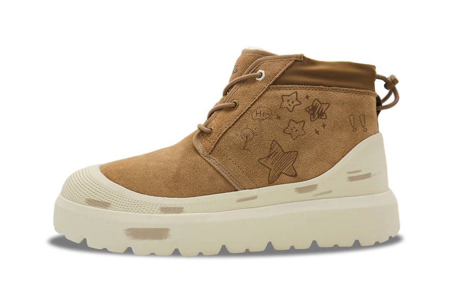 UGG Neumel Funi Caramel Starburst Suede Thermal Slip Resistant Thermal Slip Resistant Short Snow Boots Unisex Brown