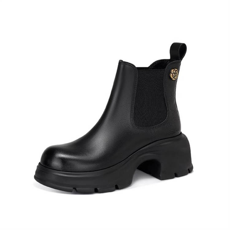JESSICA SOPHIA Top Grain Cow Leather Classic And Versatile Chelsea Boots Women's