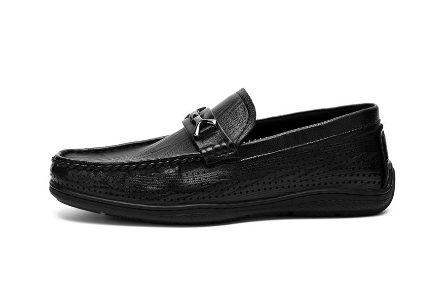 HLA Cow Split Leather Casual Shoes Men's Black