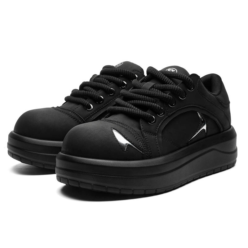 ZONEJOY Slip Resistant Abrasion Resistant Slip Resistant Abrasion Resistant Skateboard Shoes Unisex Black