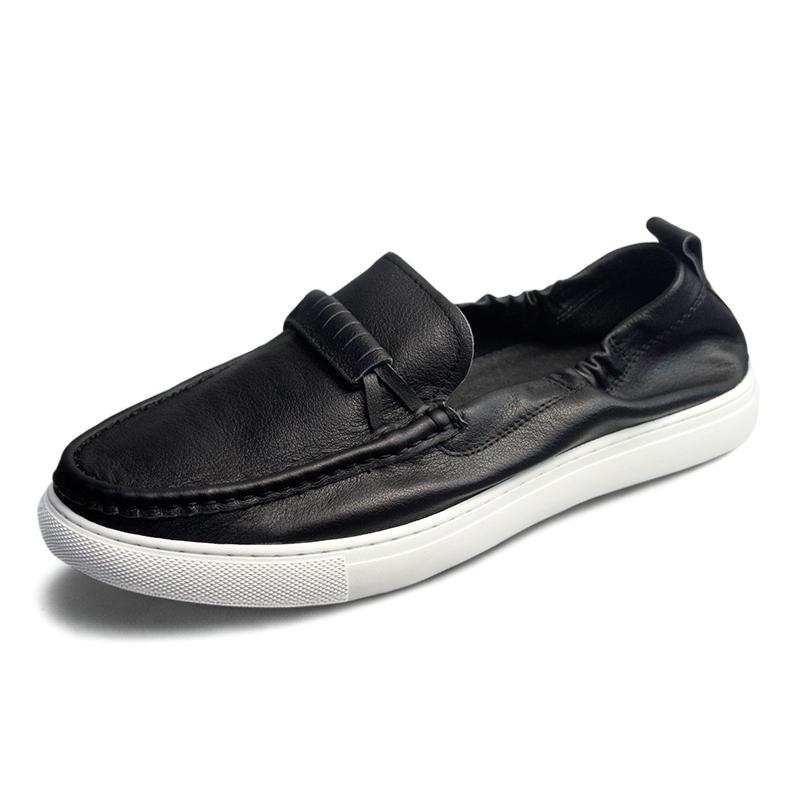 Devanro Devanro Loafers Top Grain Cow Leather Casual Shoes Men's Black