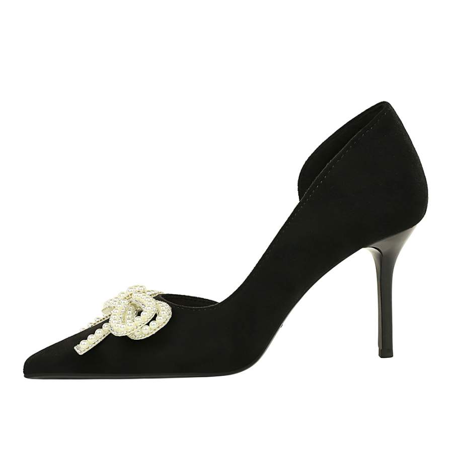 QITUMAUL Suede Slim Heel High Heels Women's