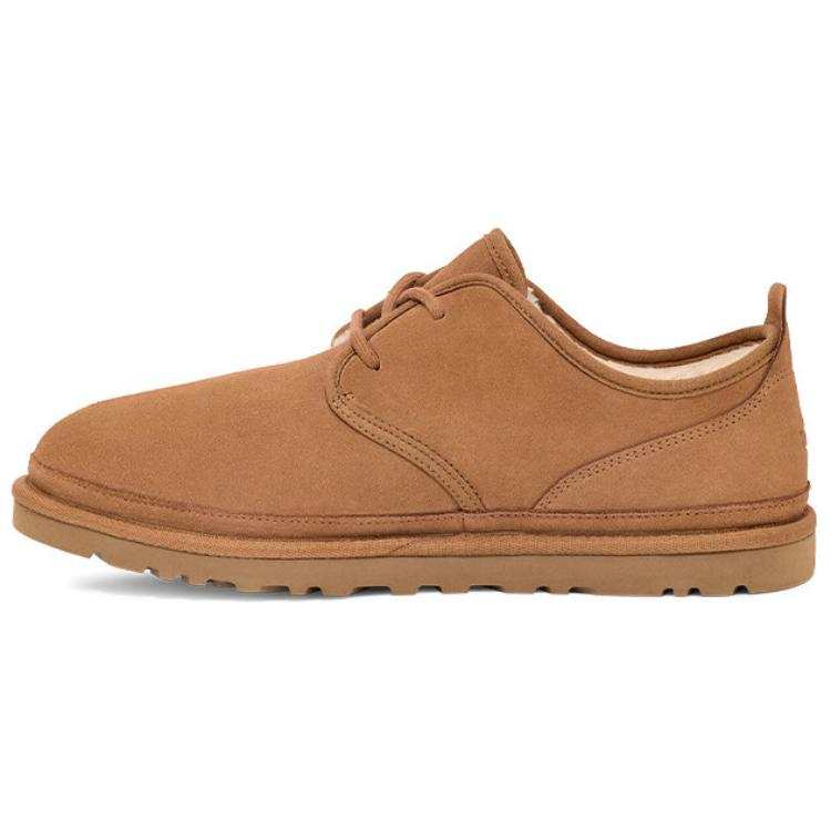 UGG Cow Split Leather Thermal Abrasion Resistant Ankle Length Outdoor Boots Men's Chestnut