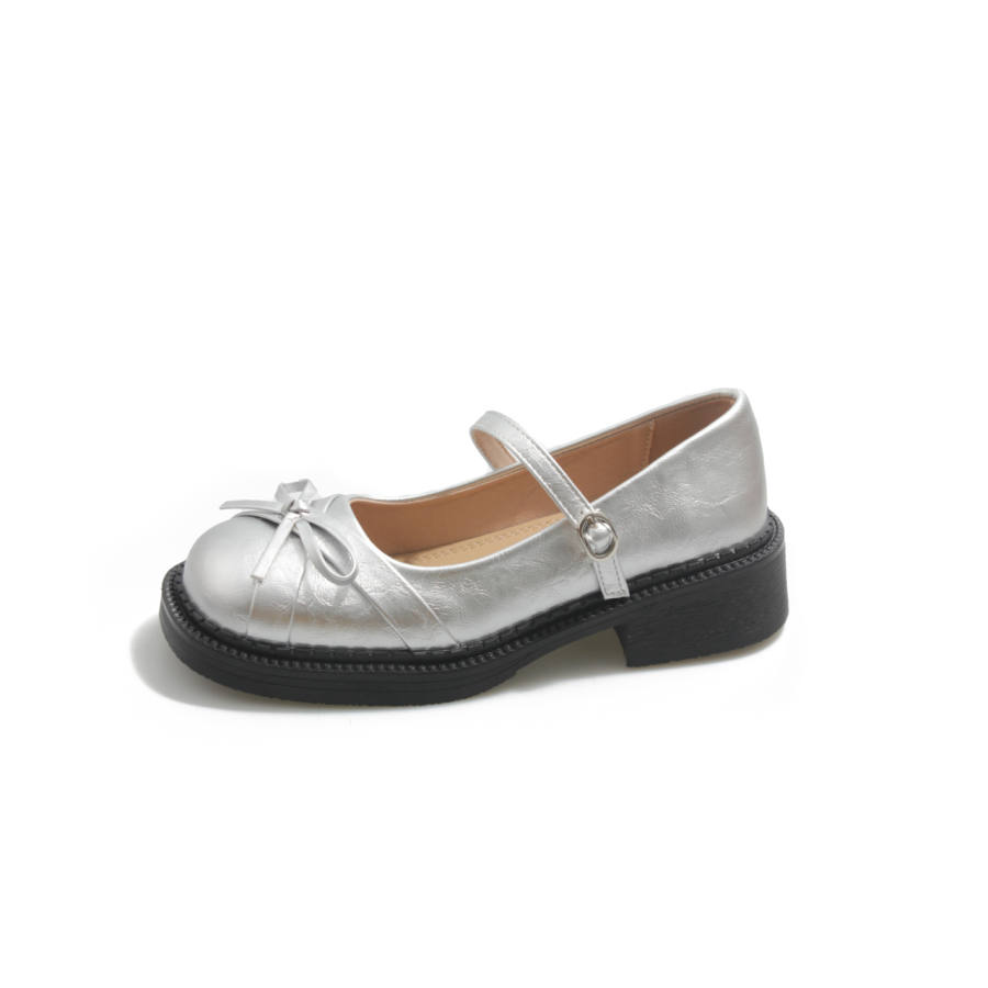 CPXO Synthetic Leather Chunky Heel Mary Jane Shoes Women's