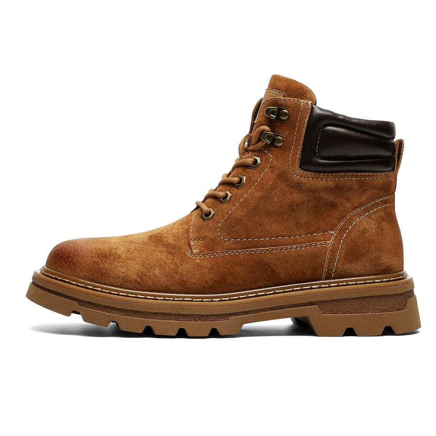 MODENGPAN MODENGPAN Split Pig Leather Short Combat Boots 3cm Men's