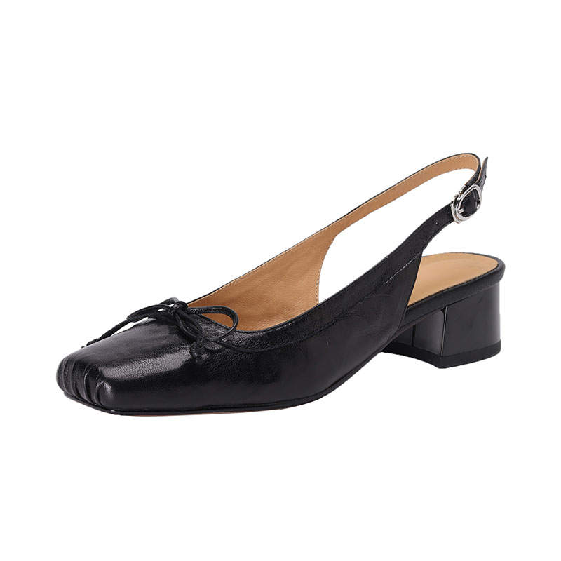 Echo&yolo Sheepskin Chunky Heel High Heels 3.5cm Women's