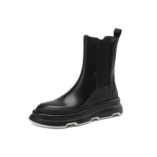 Naiyee Top Grain Cow Leather Short Chelsea Boots 5CM Women's