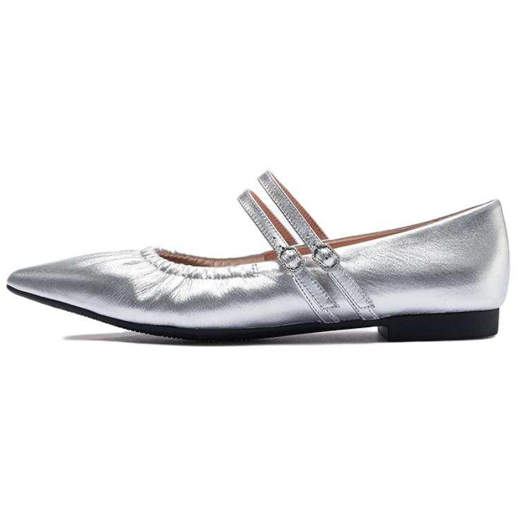 Le Saunda Cow Leather Block Heel Mary Jane Shoes Women's