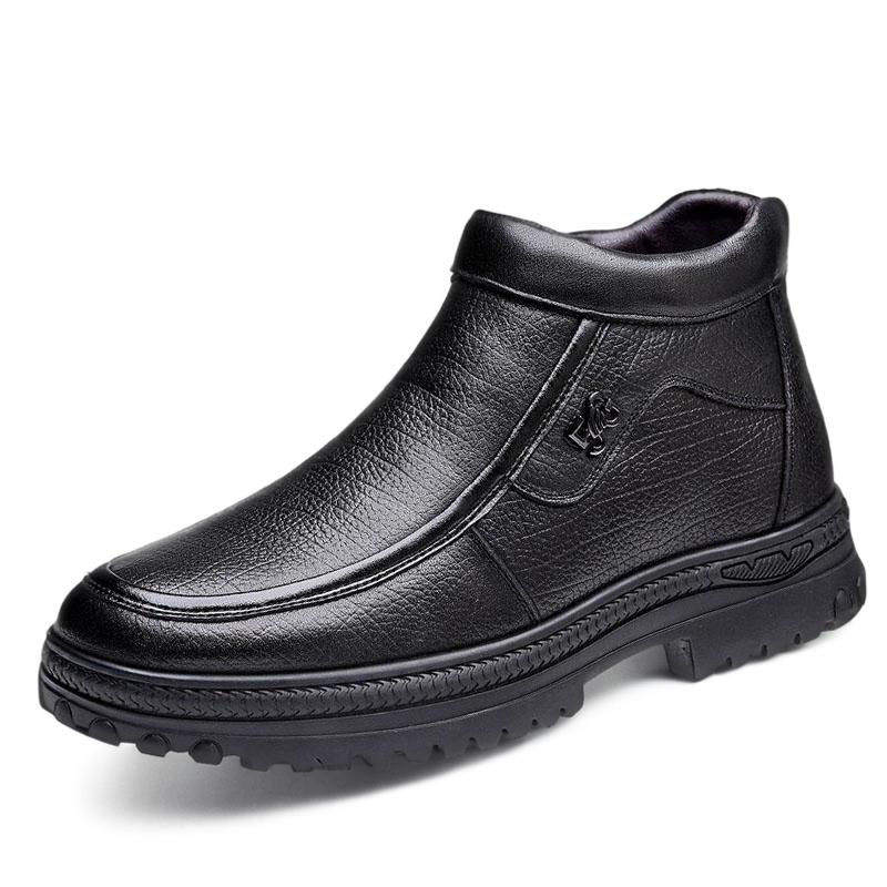 Devanro Devanro Top Grain Cow Leather Ankle Boots 3.5cm Men's