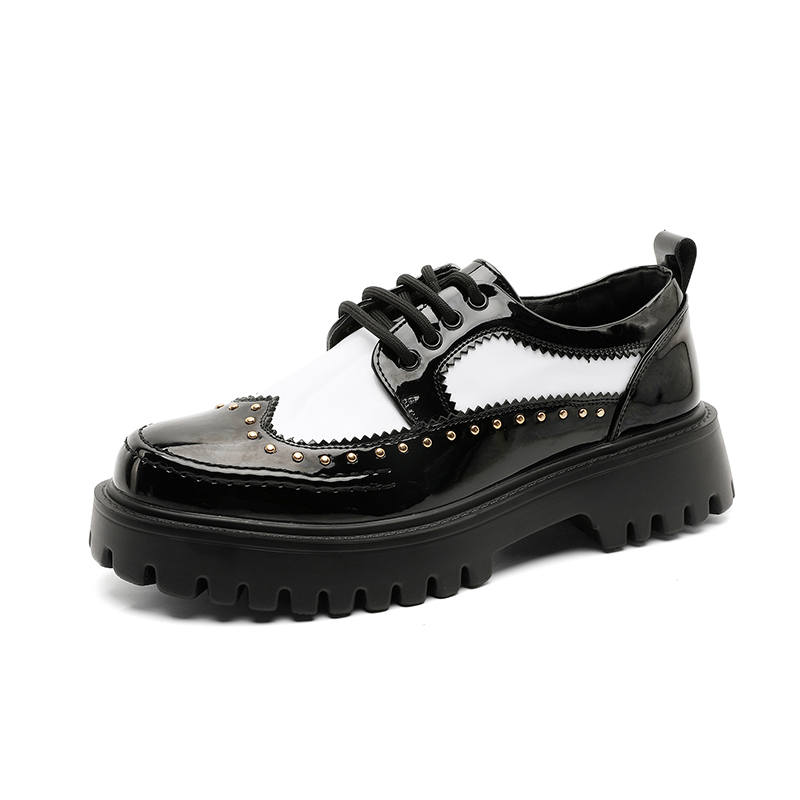 MUYI British Style Leather Shoes, Men's Niche Brogue Brogues, Fashion Formal Wear Lace Up Unlined Shoes
