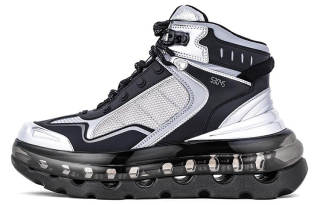 Shoes53045 Mountaineering & Hiking Shoes Unisex High Top Silver Gray