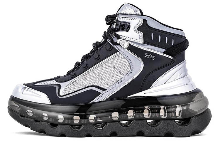 Shoes53045 Mountaineering & Hiking Shoes Unisex High Top Silver Gray