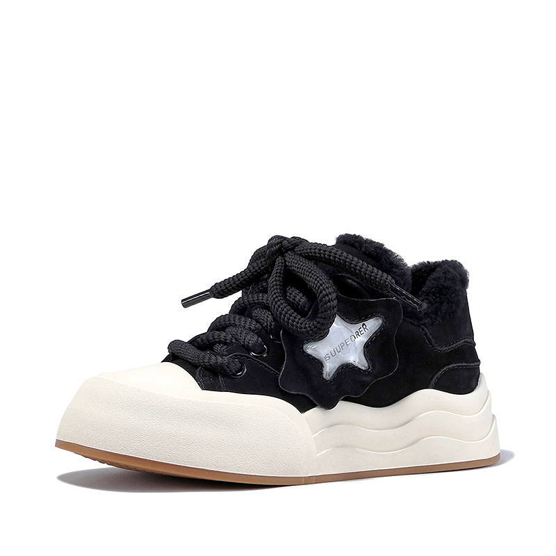 BELLALILY Cow Leather Fashion Low top Skateboard Shoes Women's