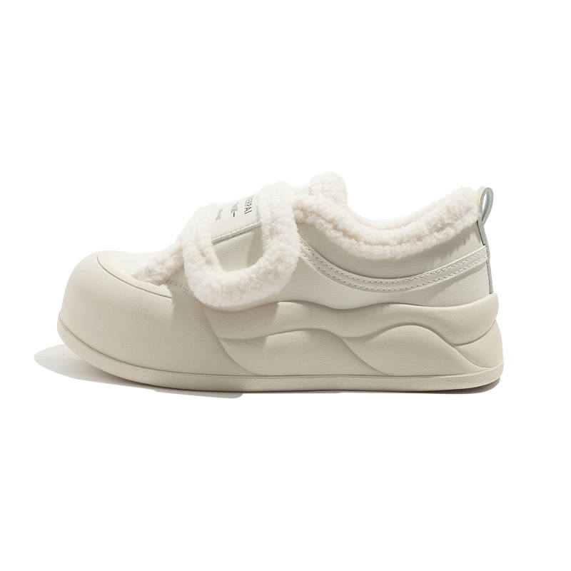 BEIER Fleece Lined Vintage Fashion Versatile Comfortable Thermal Abrasion Resistant Low top Skateboard Shoes Women's