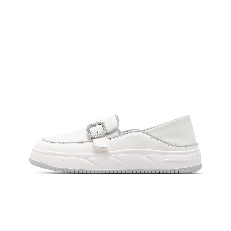 C°BANNER Synthetic Leather Loafers Women's Beige Gray