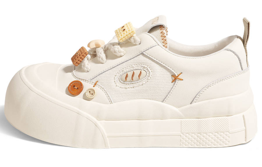 TTKJ Butter Baguette Puffy Platform Shoes Soft Rebound Height Increasing Low top Skateboard Shoes Women's
