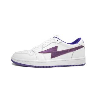 DIARYSAY Cow Leather Cushioning Abrasion Resistant Cushioning, Wear Resistant Low top Skateboard Shoes Unisex Purple