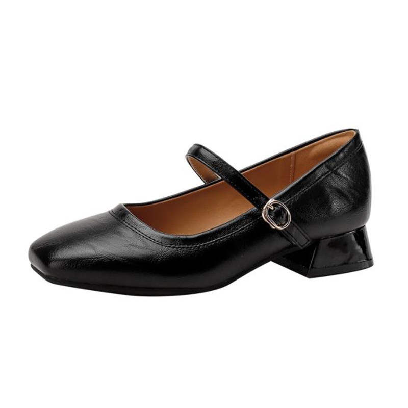 TATAYA Microfiber Leather Chunky Heel Mary Jane Shoes Women's