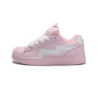 ZUIBANG Microfiber Leather Fleece Lined Fashion Versatile Trendy Low top Skateboard Shoes Women's Pink White