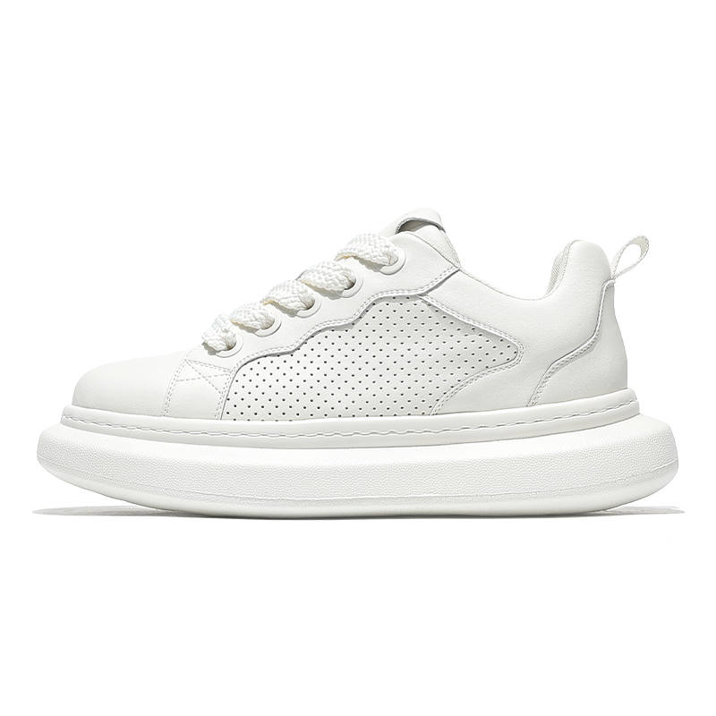 MOERBAI Marshmallow Cow Split Leather Low top Skateboard Shoes Men's