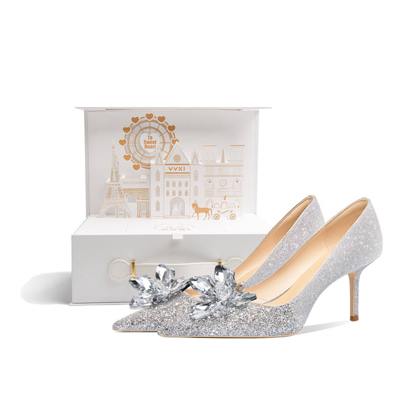 VVKI VVKI Slim Heel High Heels Women's Silver