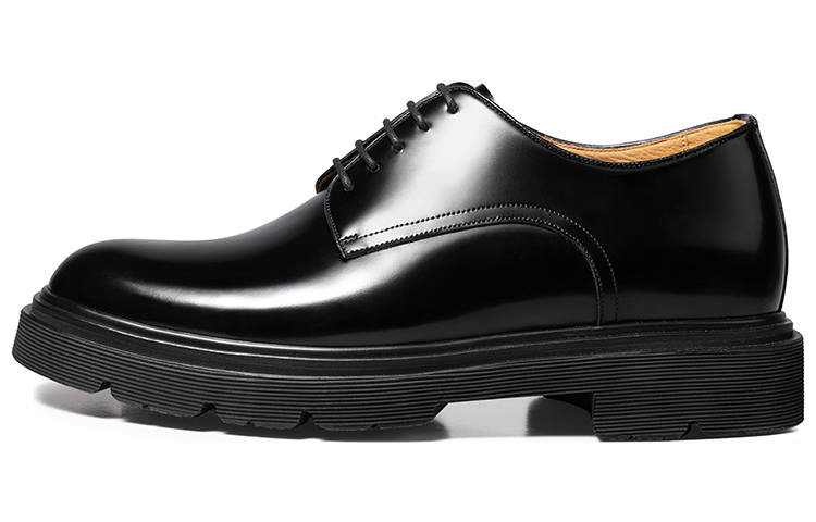 THOM WILLS Cleanfit Shiny Derby Shoes Casual Leather Shoes Men's Black