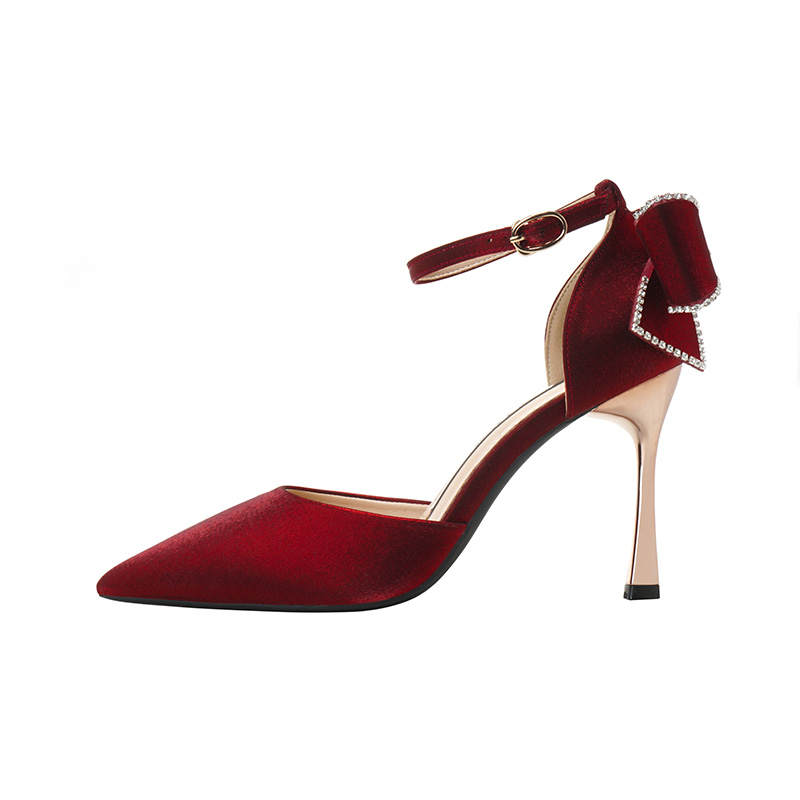 HKCP Fabric Slim Heel High Heels Women's
