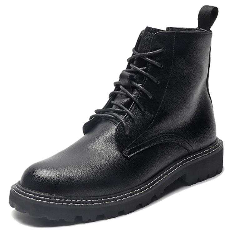 CHILANG CHILANG PU Crew Combat Boots Men's Black