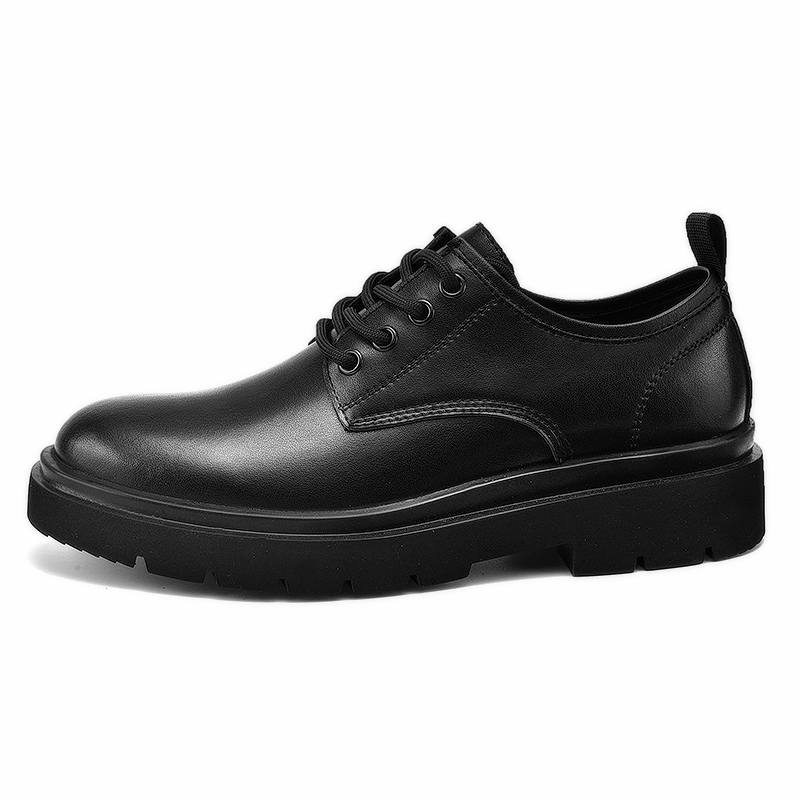 JIGONGYANG Cow Split Leather Casual Shoes Men's Black