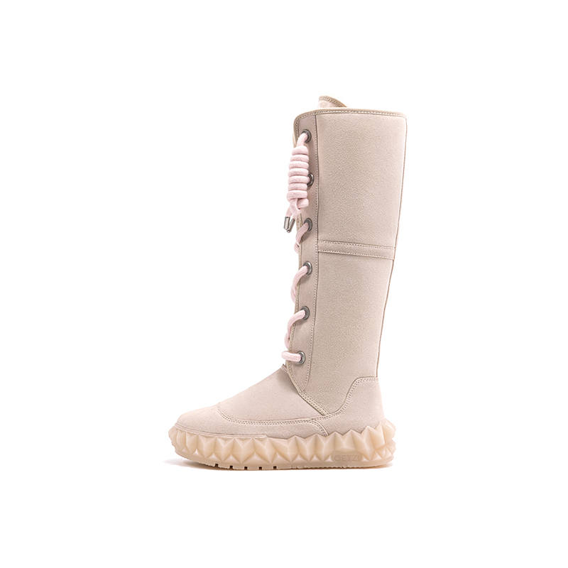 OETZI Ice Man Oz Cow Split Leather Fashion Trend Knee high Boots Women's Pink