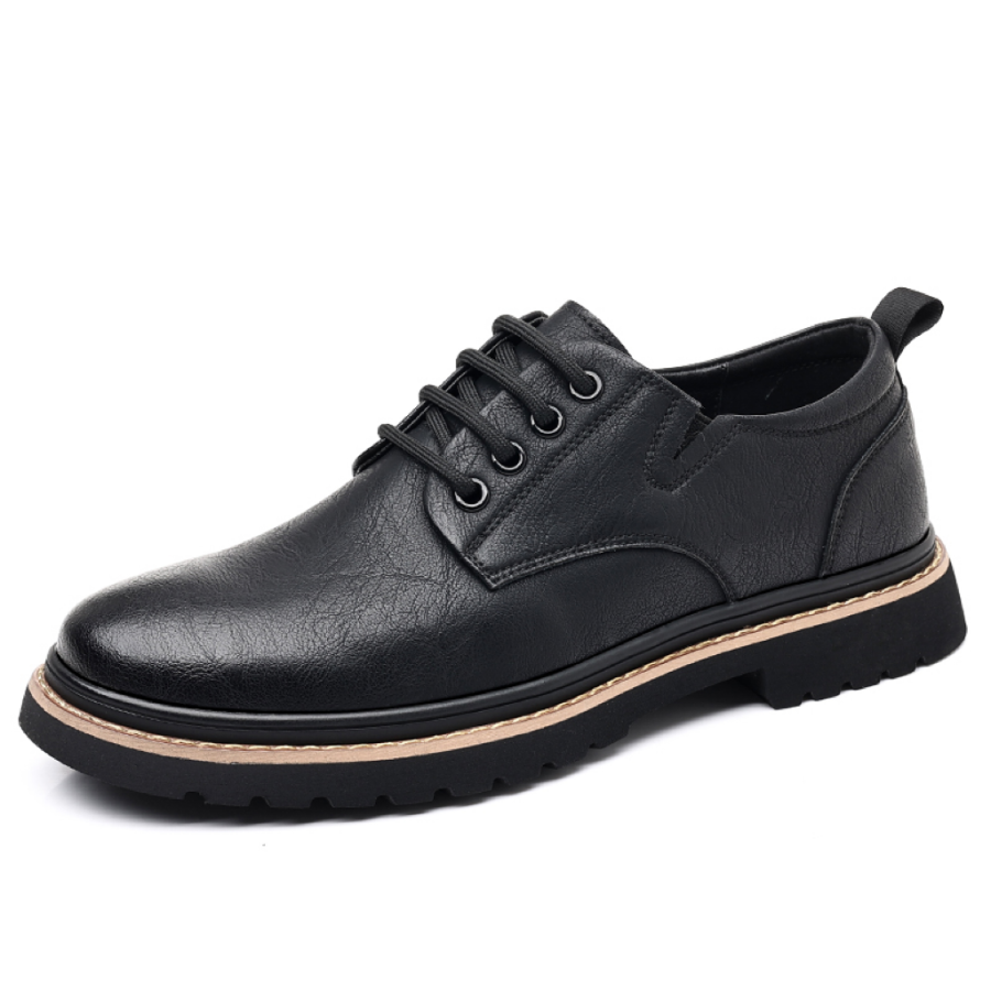 POPULAR ROUSE PR Cow Split Leather Classic And Versatile Casual Shoes Men's Black