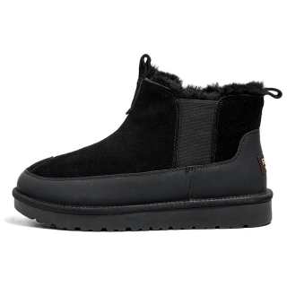 ACEMICKY Cow Suede Fleece Lined Thermal Slip on Short Snow Boots Men's