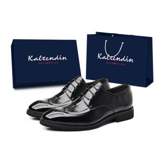 Kaltendin Top Grain Cow Leather, Business Embossed Brogue Brogues Craft Dress Shoes Men's