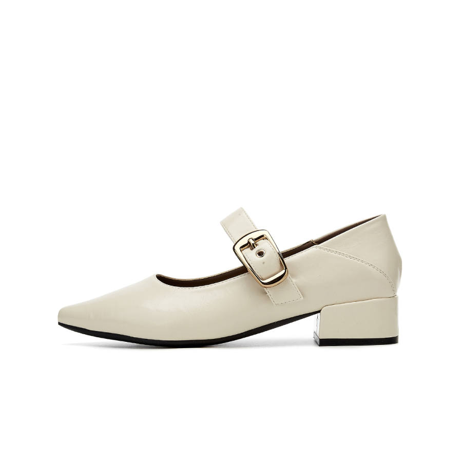 EBLAN Synthetic Leather Chunky Heel Mary Jane Shoes Women's