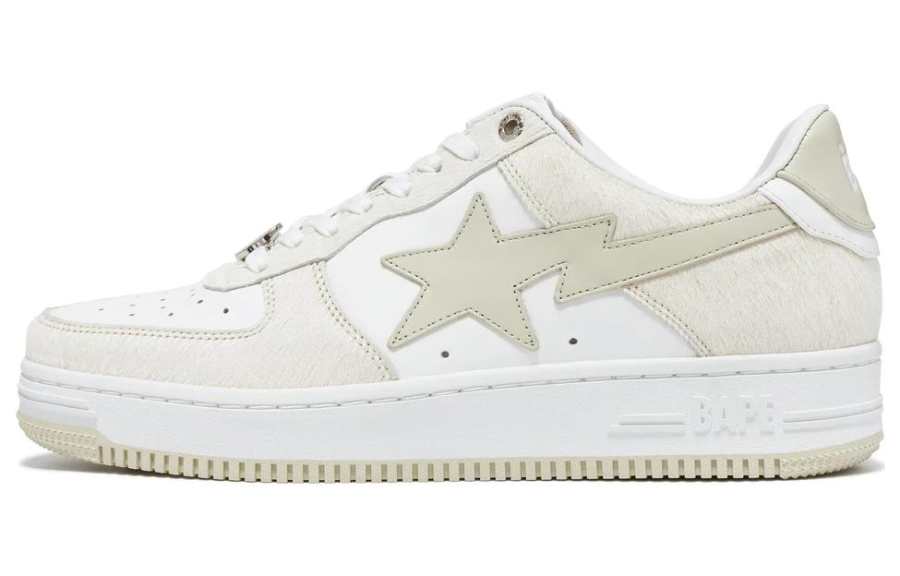 A BATHING APE STA Cow Leather Low top Skateboard Shoes Women's Umber