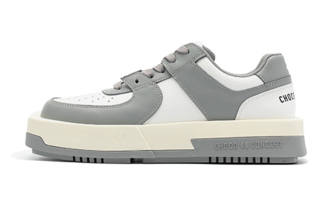 CHOCO CONCERT Round Square Cow Leather Low top Stylish Skateboarding Shoes Unisex Gray
