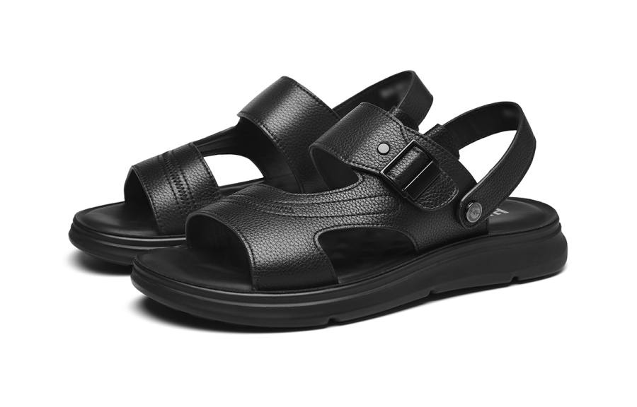 HLA Top Grain Cow Leather Roman Sandals 3cm Men's