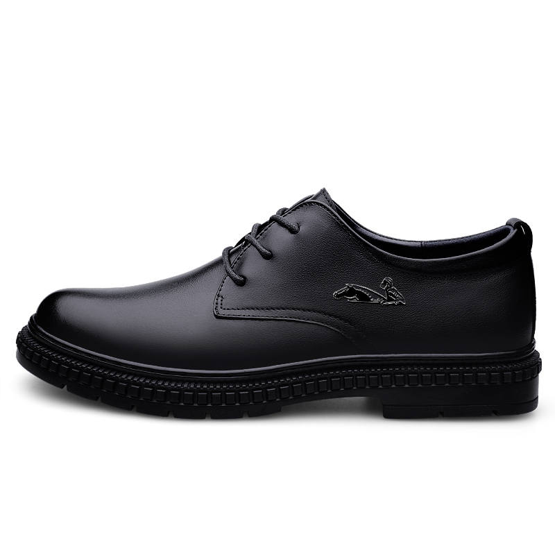 YINGLUNQISHI Top Grain Cow Leather Casual Shoes Men's Black
