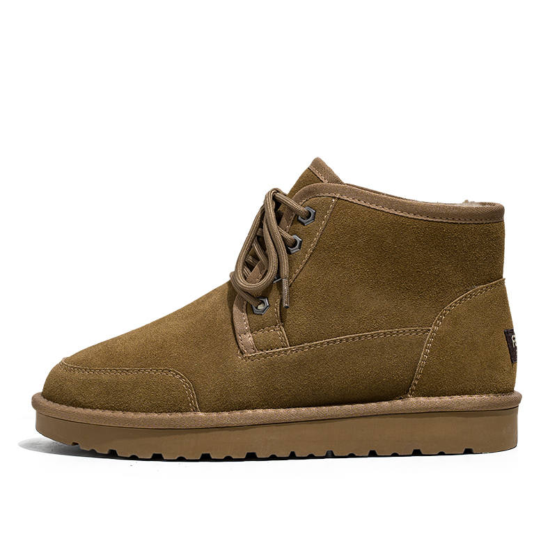 KAQIAODI Cow Suede Crew Snow Boots Men's