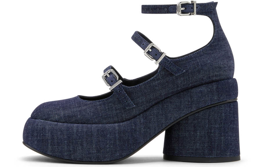 CHARLES&KEITH Small CK Gothic Lolita Style Pu Women's Casual Shoes Chunky Heel Women's