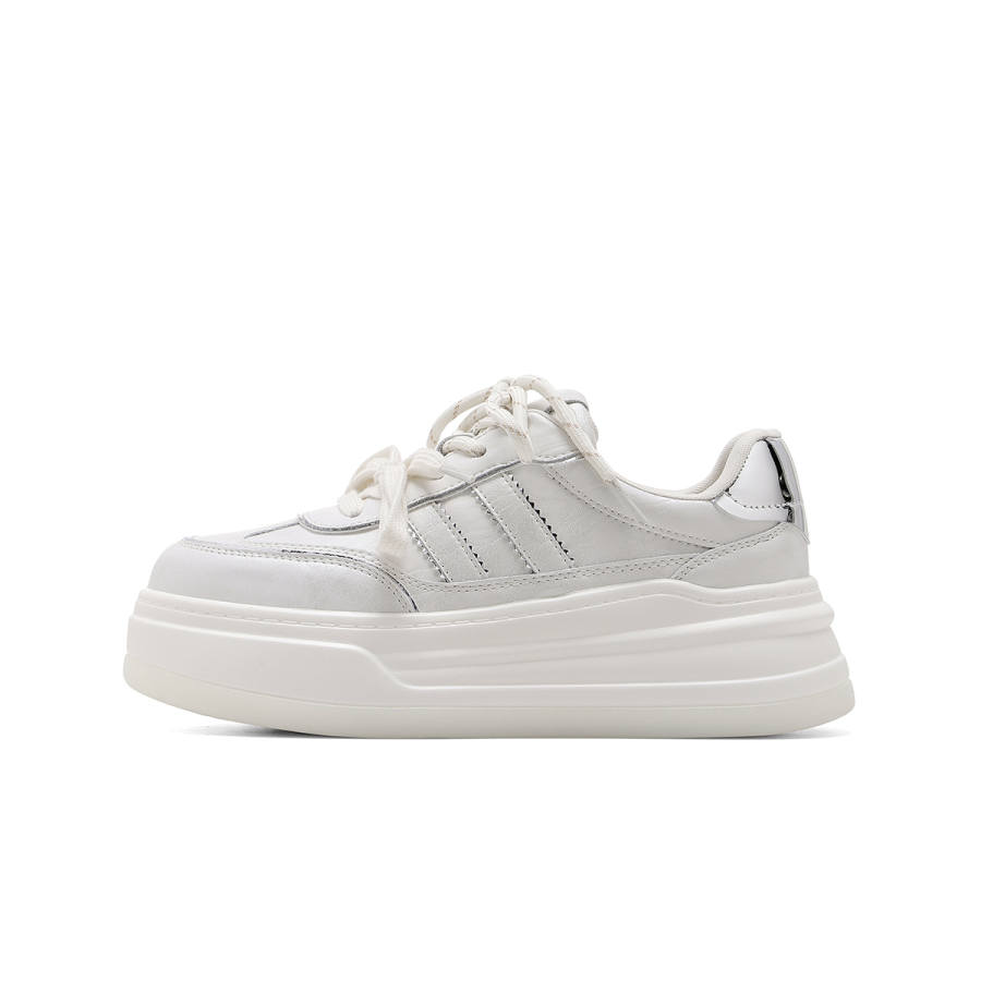C°BANNER Abrasion Resistant Low top Skateboard Shoes Women's Beige Gold