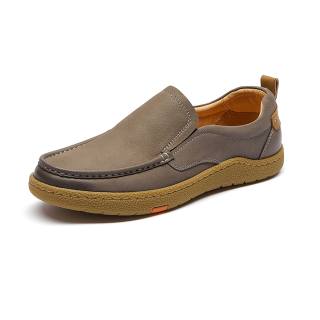 SEVEN Cow Leather Casual Shoes Men's Khaki